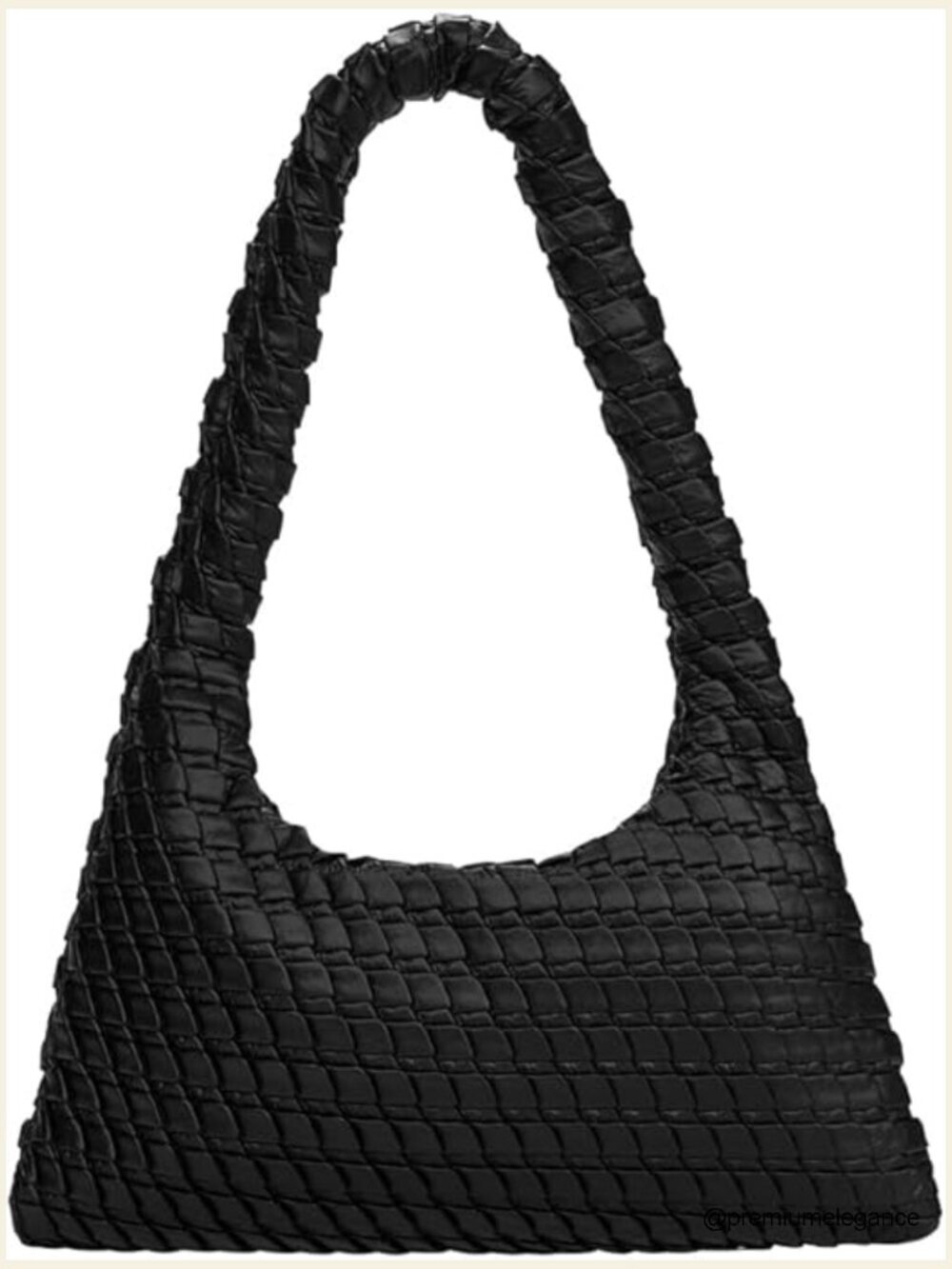 Textured Hobo Bag - PU Leather Shoulder Tote, Magnetic Closure, Work Travel Bag